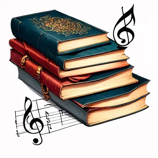 Books Fashion Music Note Intertwined Representing