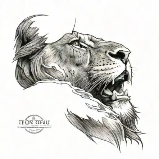 Half Jesus Face Half Scarred Lion