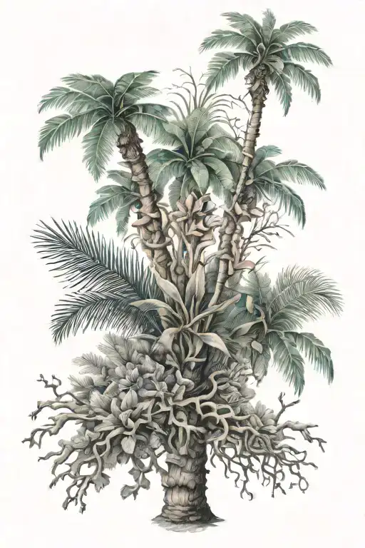 Palm Tree Beech Underwater Coral Reef