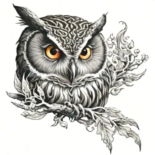 Owl Eyes Like Fire Flames