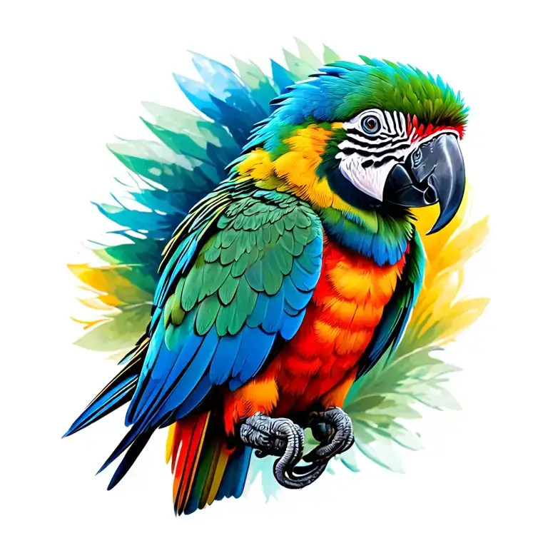 Right Wing With All The Colors Of An Ankle Parrot