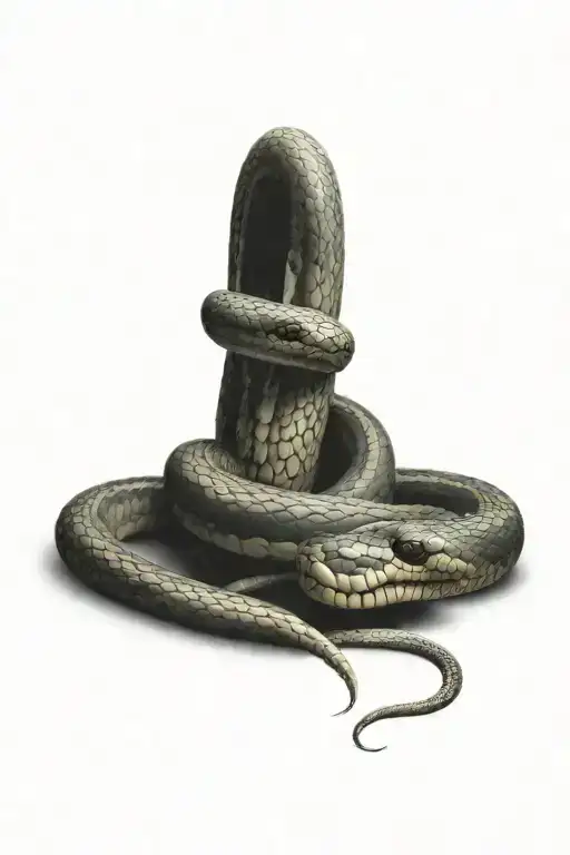 Snake Wrapped Around Bones