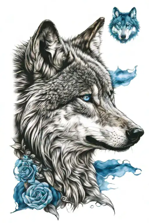 Wolf With Blue Eyes