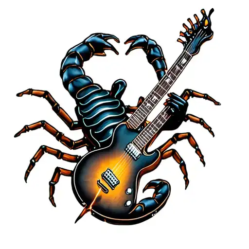 A Scorpion Playing Electro Guitar