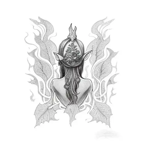 A Mystical Elf Casting A Spell In A Magical Forest