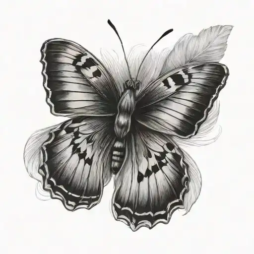 Butterflie Flying In A Line