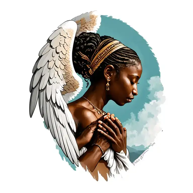 African Angels Pray Hands