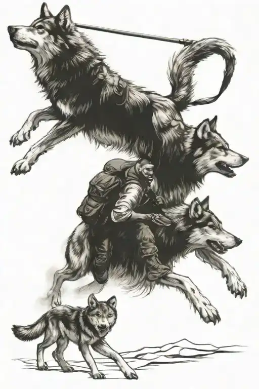 Hunter And Wolf In One