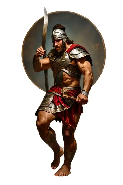 Roman Gladiator Fighting