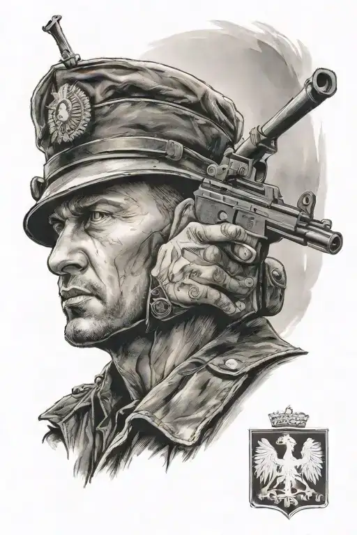 Polish Soldier World War T Wo Holding A Gun