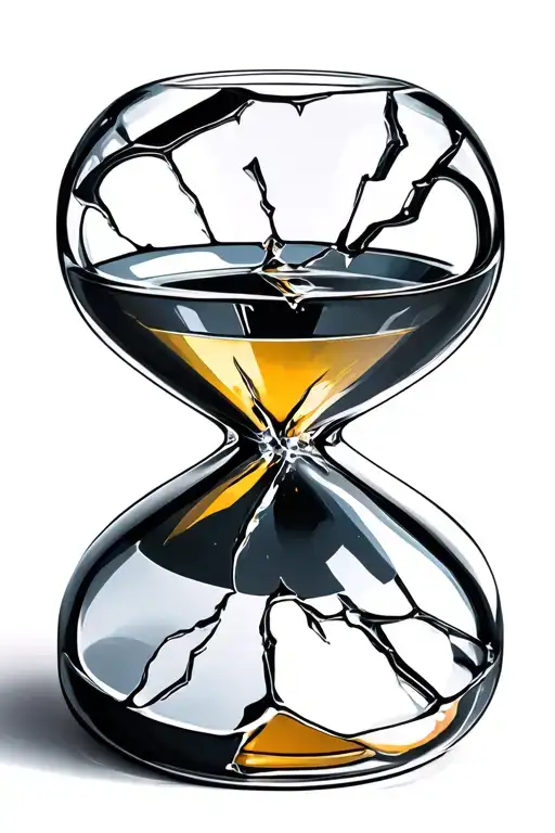 Hour Glass Broken With Numbers 987
