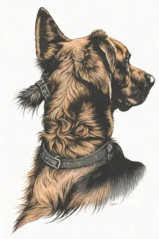 Fox Red And Black Labrador From Behind