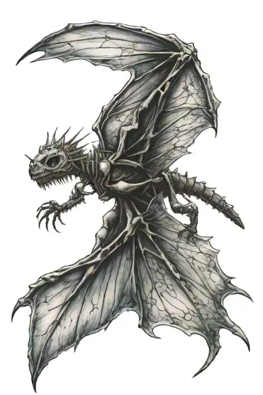 Dragon Skeleton Fly Away With Death And Your Back