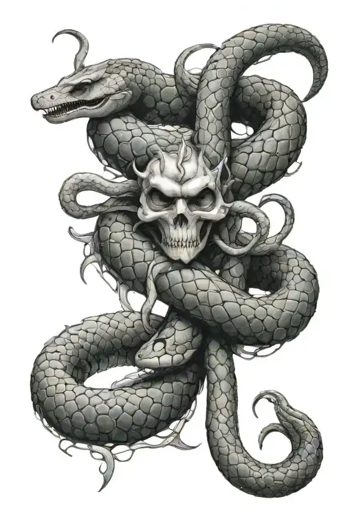 Dagger And Snake Intertwined