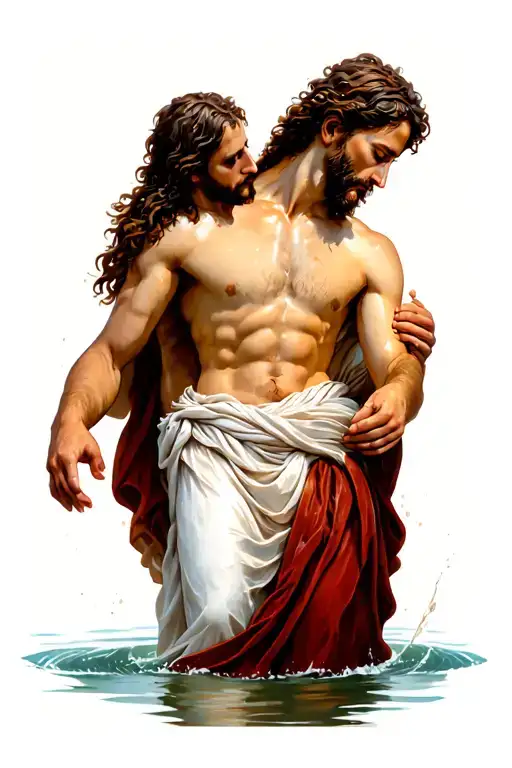 Jesus Pulling Peter Out Of The Water