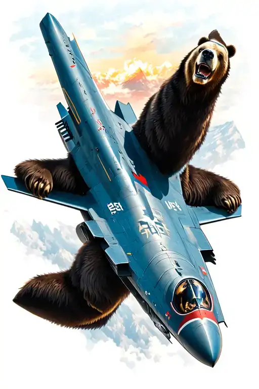 Black Bear Fighter Jet Flying