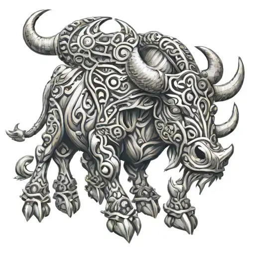 Biomechanical Polynesian Mythical Taurus Bull