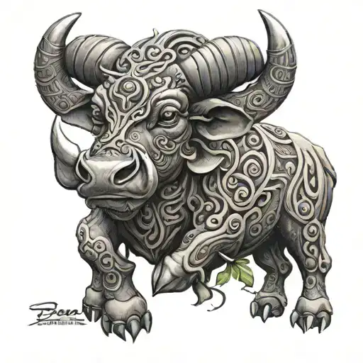 Biomechanical Polynesian Mythical Taurus Bull