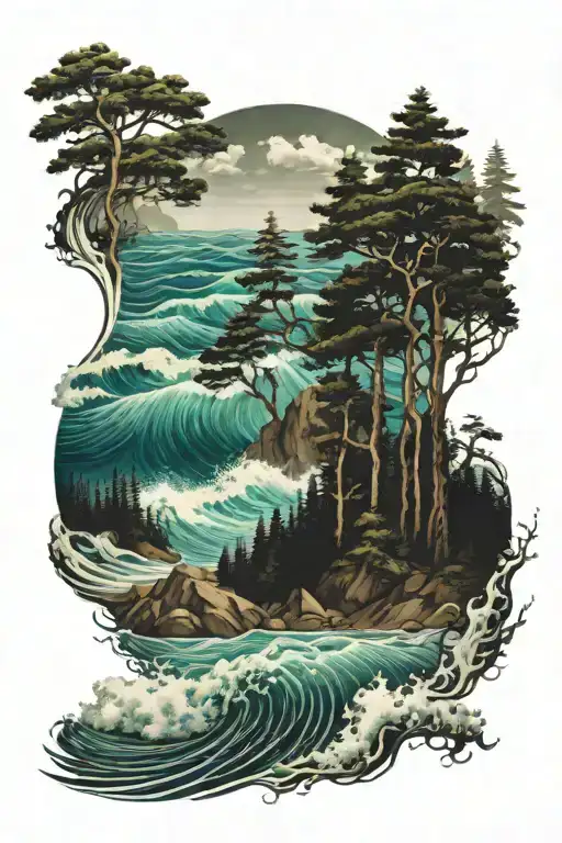 Forest Ocean Waves