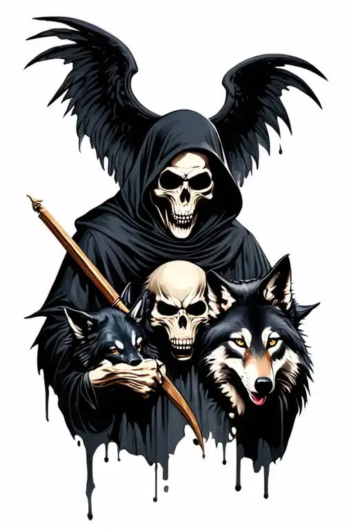 Grim Reaper Holing 3 Wolf's