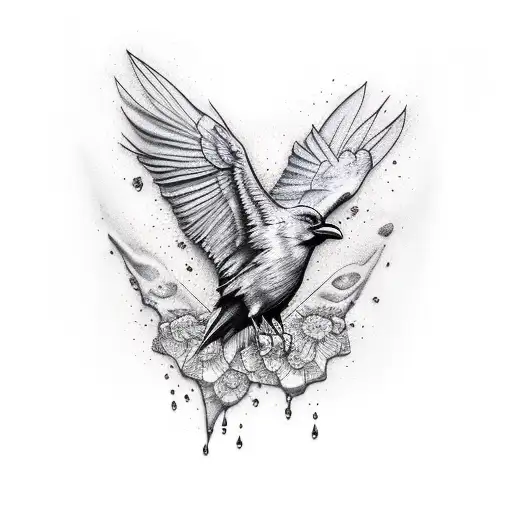 The Name Raven Dripping Blood