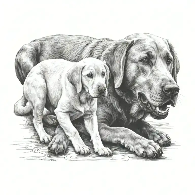 Labrador Playing With Young Boy