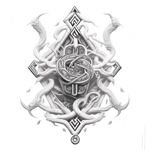 Weed Leaf With Norse Knots