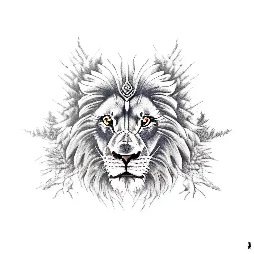 Lion Eagle And Forest View With Wolf Fore Arm Tattooshadow