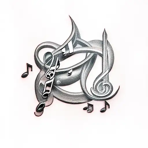 Musical Notes Forming An Animal