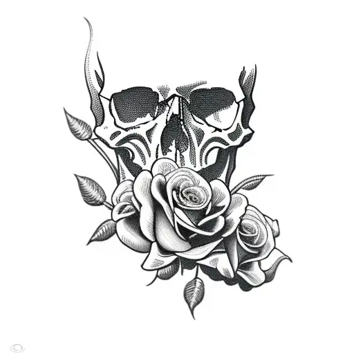 Skull With Roses