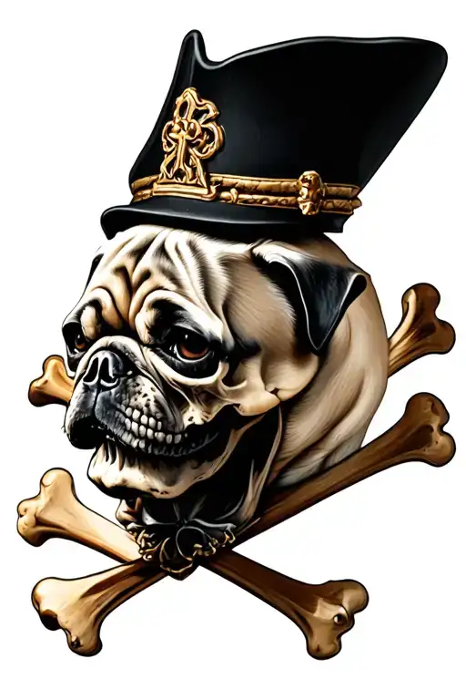 Skull And Crossbones Using A Pug Head