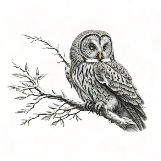 Great Grey Owl Perched