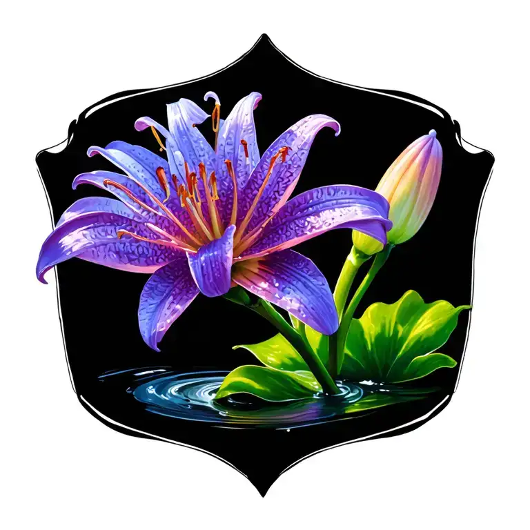 Spider Lily Flower With Water