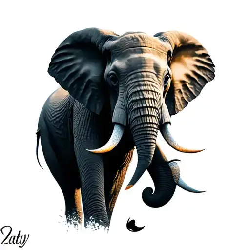 Elephant Head Trunk On Upper Arm Sleeve