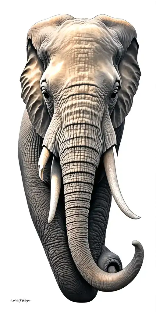 Elephant Head Trunk On Upper Arm Sleeve