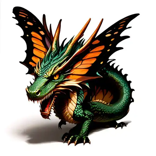 Dragon With Butterfly Wings