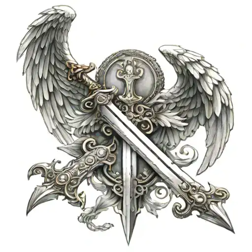 Angel Wings With Sword