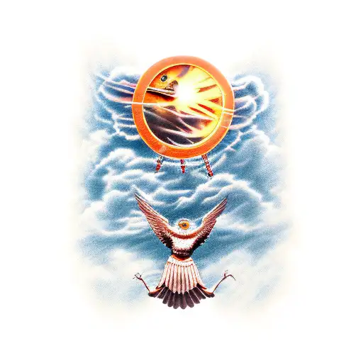 Icarus Falling With Sun Above Him