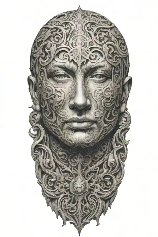 Jean Delville Style Tattoo Featuring