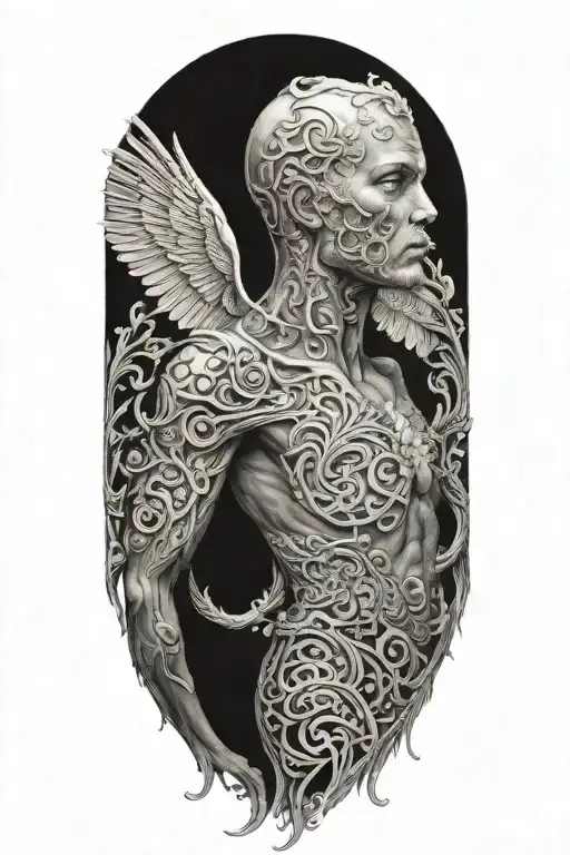 Jean Delville Style Tattoo Showcasing