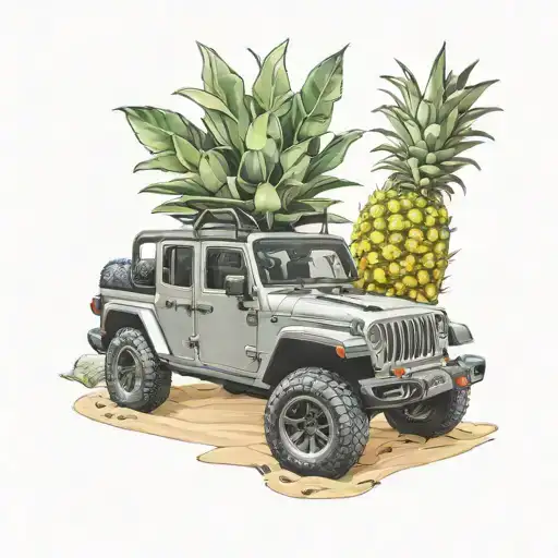 Jeep Gladiator Beach Pineapples Inside