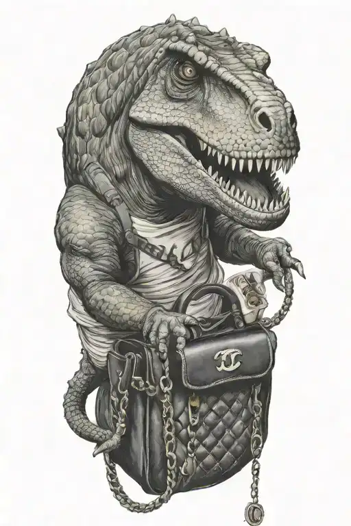 T-rex Carrying A Chanel Bag