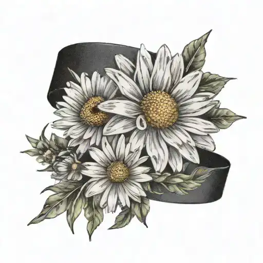 Flower Wrist Band With Daisy Growing