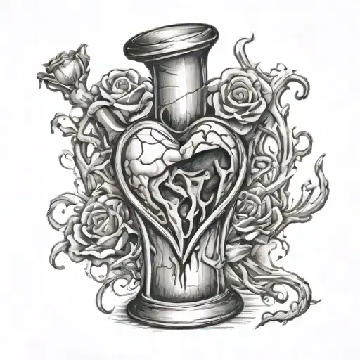 Evil Rotting Hour Glass Broken Heart Evil