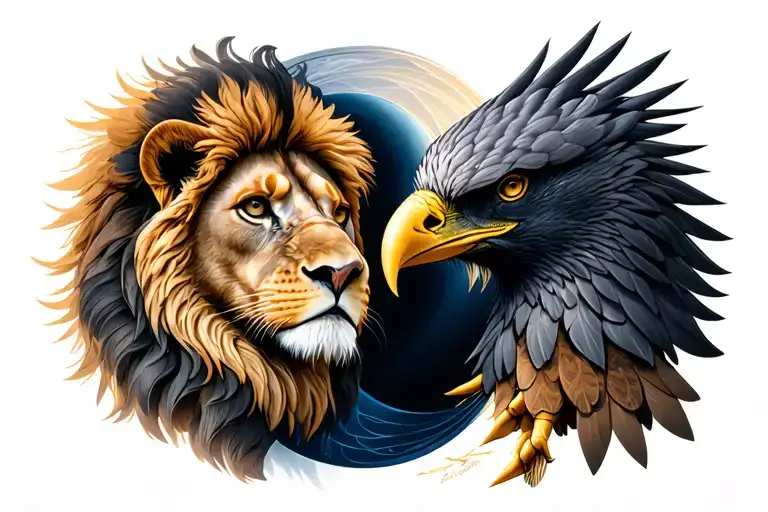 Lion And Eagle Yinyang