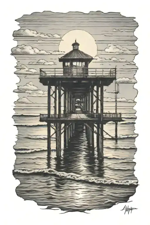 Pier Looking On Sunset