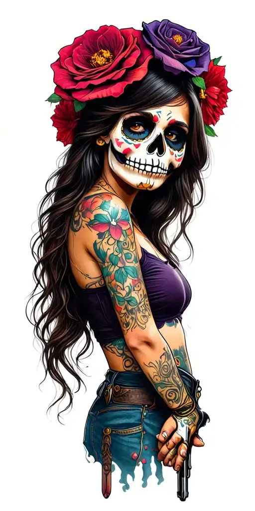 Guns Girl Day Of The Dead