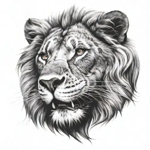 Lion With Cross Shaped Scar Over Eye And One Ruby Eye