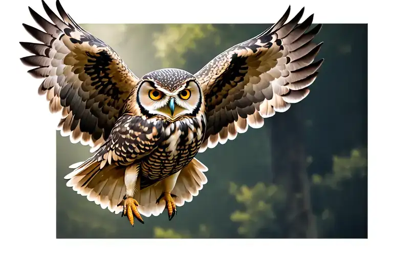 Owl Landing Open Wings