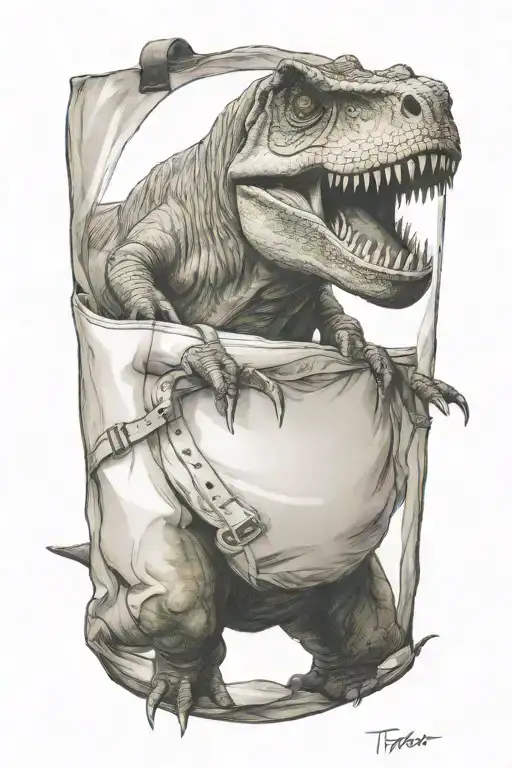 T-rex Carrying A Bag